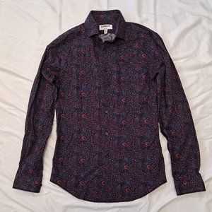 Express Men's Multicolor Paisley Long Sleeves Extra Slim Button Down Shirt Sz XS